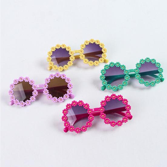 Blomst Hund Solbriller Kjæledyr Cosplay Runde Briller Sommer Strand Kjæledyr Tilbehør for Hunder Katter Fotorekvisitter Fest Kostyme