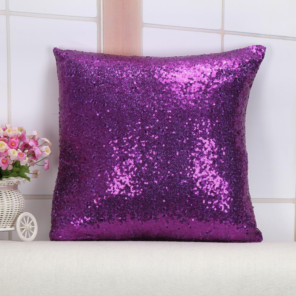 Sequin Pillow Covers Square Glitter Pillow Cases Decorative Sparkling Throw Pillow Covers Cushion Case for Sofa Bedroom Living Room Wedding Home Decor