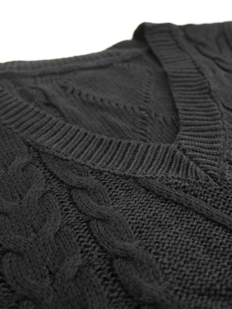 European and American Women's V-Neck Sleeveless Twisted Sweater Vest