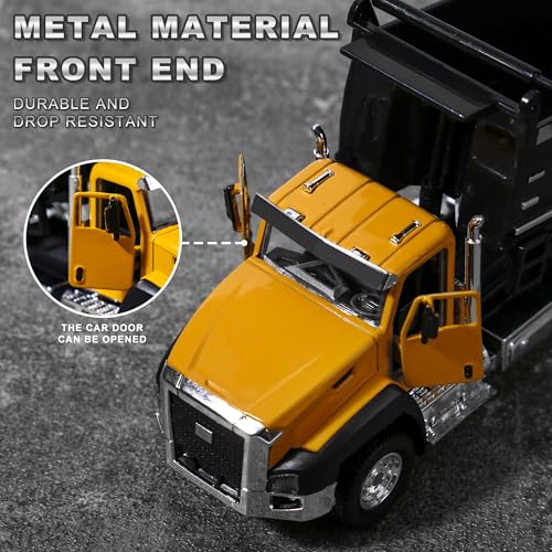 AIUAZA 1/50 Scale Diecast Engineering Construction Vehicles, Dump Truck, Excavator, Mixer, Alloy Collectible Model Car, Boys' Door Opening Pull Back V