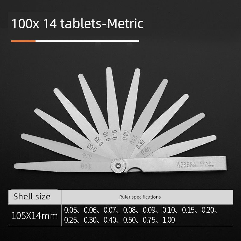

Green Forest Feeler Plug Gauge Thick and Thin Gauge High Precision Gap Gauge Stainless Steel Feeler 0.01-1.0mm Single Piece 100x 14 tablets-Metric