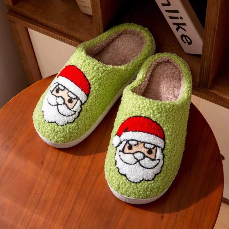 Cross-border Christmas Cotton Slippers: Warm Plush Parent-Child Indoor Footwear for Autumn and Winter