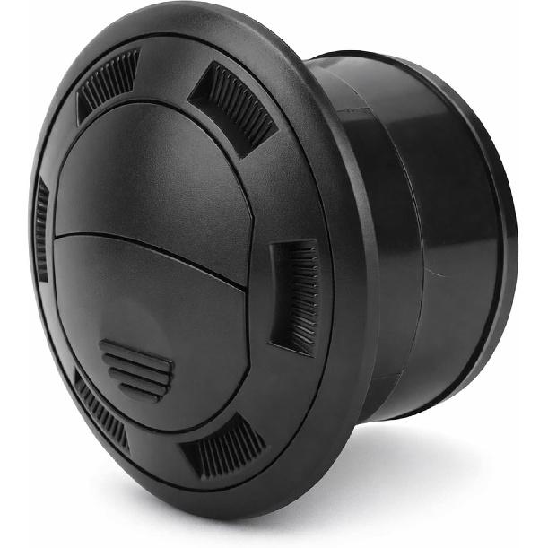 75mm RV Vent Covers, Dashboard Air Conditioning Deflector, Side Roof Air Black Vent Outlet, Mount Round Louvered Dash Vent Exhaust Grille Universal