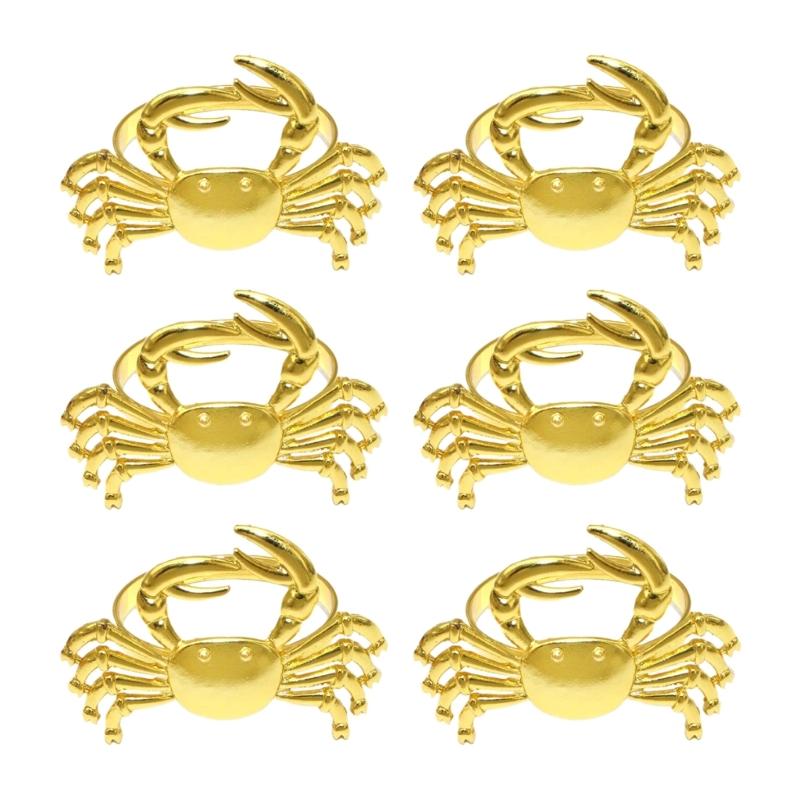 Elegant Gold Crablet Design Metal Napkins Clip Secure Holds Fabric Napkins for Dining Table Decoration