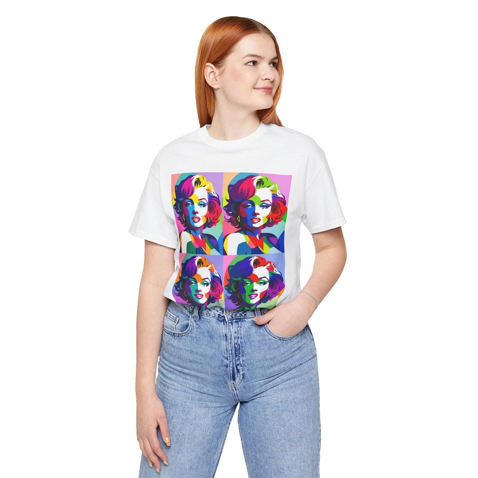 Colorful Marilyn Monroe Graphic Tee, Retro Pop Art T-Shirt, Vintage Style [...] L