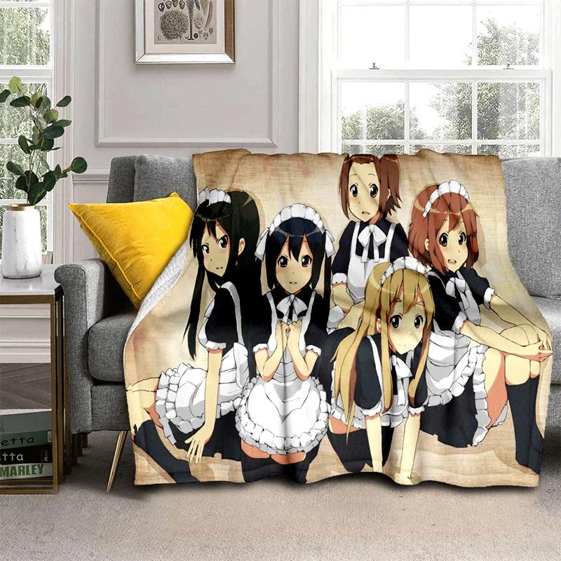 3D Kawaii Girls K-ON Cartoon Cute Lolita Blanket,Soft Throw Blanket for Home Bedroom Bed Sofa Picnic Travel Cover Blanket Kids