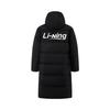 Li Ning Hot Pot Down Series Water-Repellent Far-Infrared Warm Hooded Zipper Outdoor Casual Winter Long Down Jacket Men Outerwear Black AYMU449-4