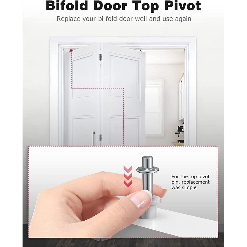 Door Hardware Repair Kit Bi-Fold Door Hinges Stainless Steel Top Pivots Bi-Fold Door Hardware Repair Replacement Kit