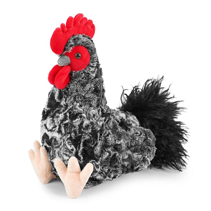 Simulation Hen Cock Plush Chicken Doll Stuffed Colorful Long Fur Stuffed Fatty Farmland Animal Plushie Decoration Men Present