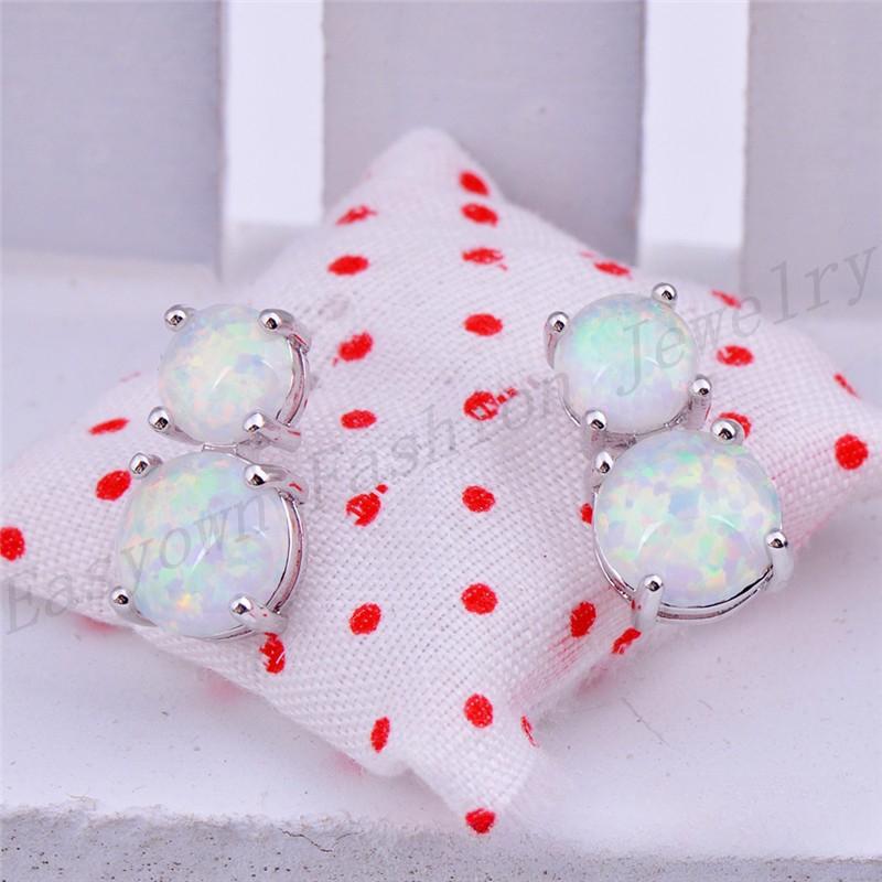 White Earrings Earrings Pendants Round Earrings Opal Jewelry