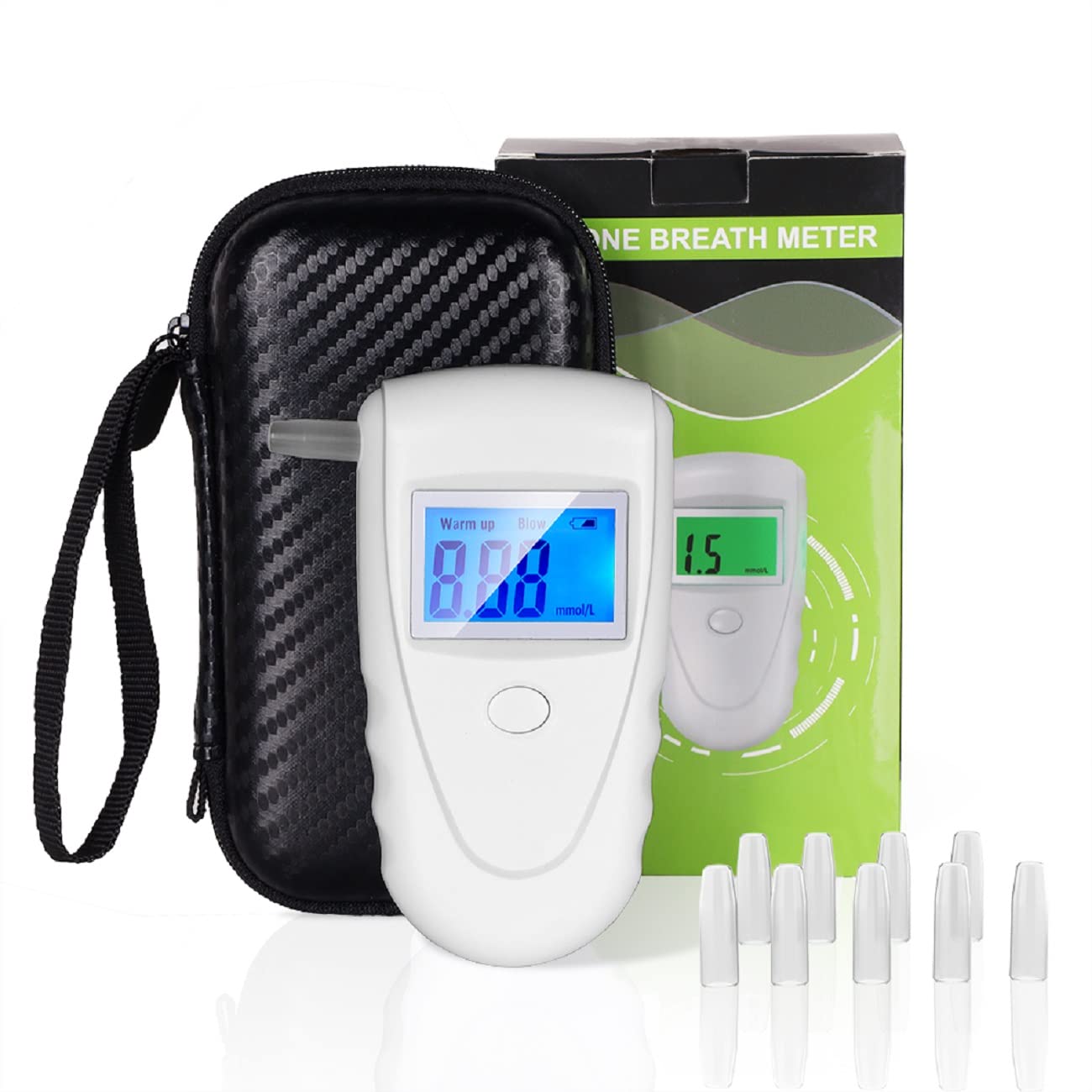 

Ketone Breath Carbohydrate Restriction Ketosis Ketone Breath Analyzer 10 Mouthpieces Tester, Meter, (mmol/L Units, Included)