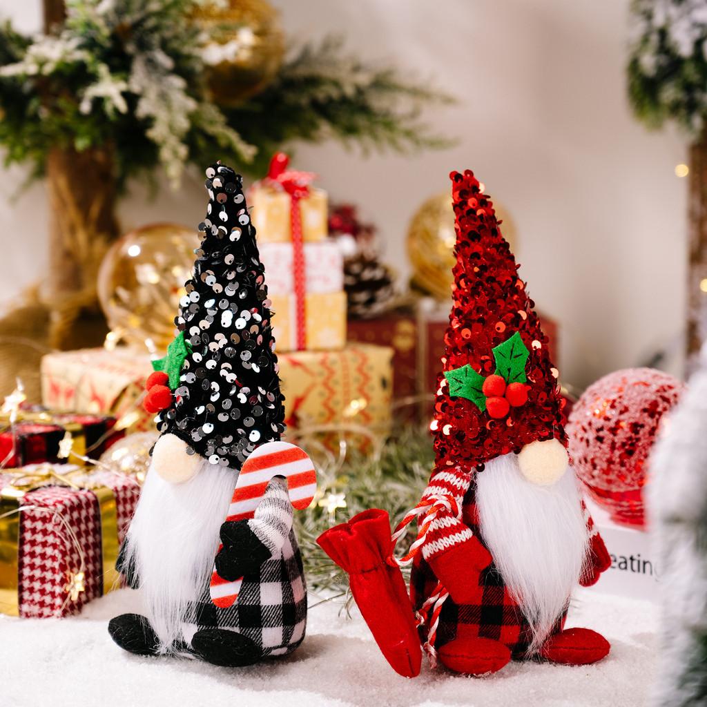 Festive 22 Year Christmas Decoration Plush Rudolph Gnome Gift Bag With Sequined Hat