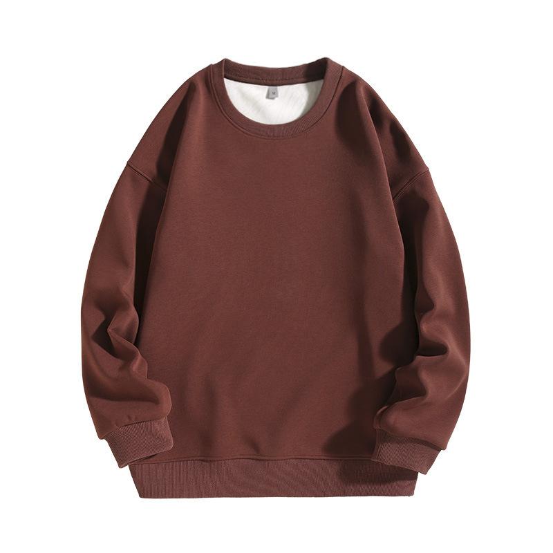 Men's Women's 100% Cotton Oversized Winter Clothes Plus Velvet Top Blouse Long Sleeve T-Shirts Pullovers Sweatshirts For Men