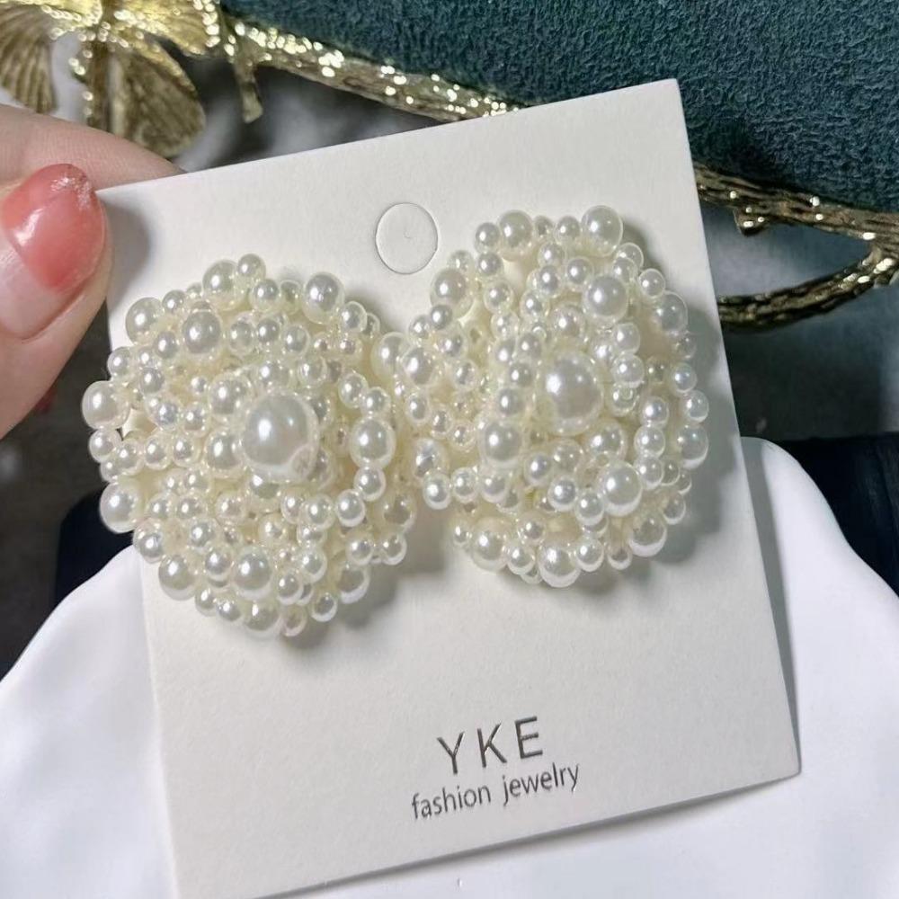 

Artificial Pearl Bead Pearl Earrings Women s Accessories Handmade Exaggerated Pearl Ear Studs Wedding Dress Earrings Vacation
