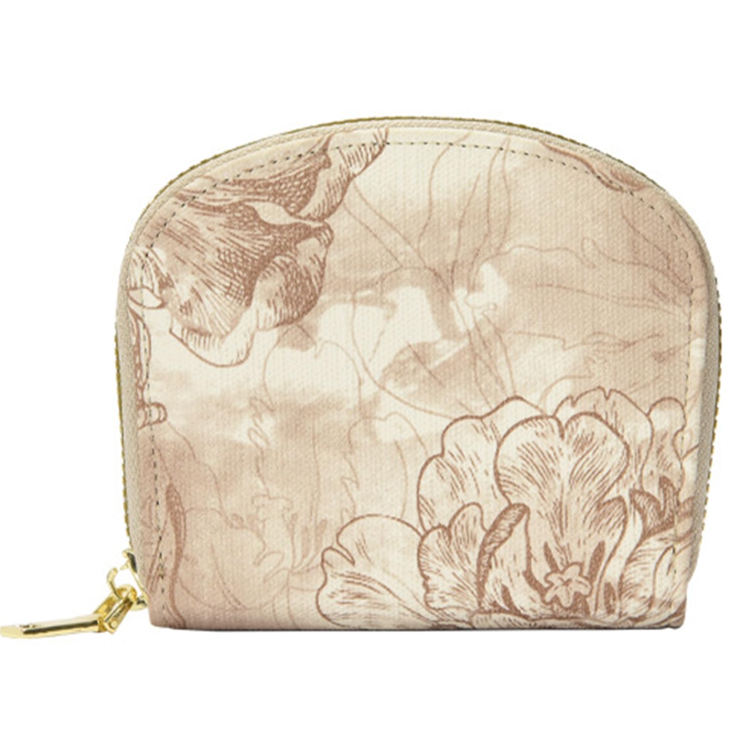 

Женский кошелек для кредитных карт FelizTAIL с гармошкой, защита от скимминга, милый цветочный принт, синий, большая вместимость, легкий (Бежево-коричневый)