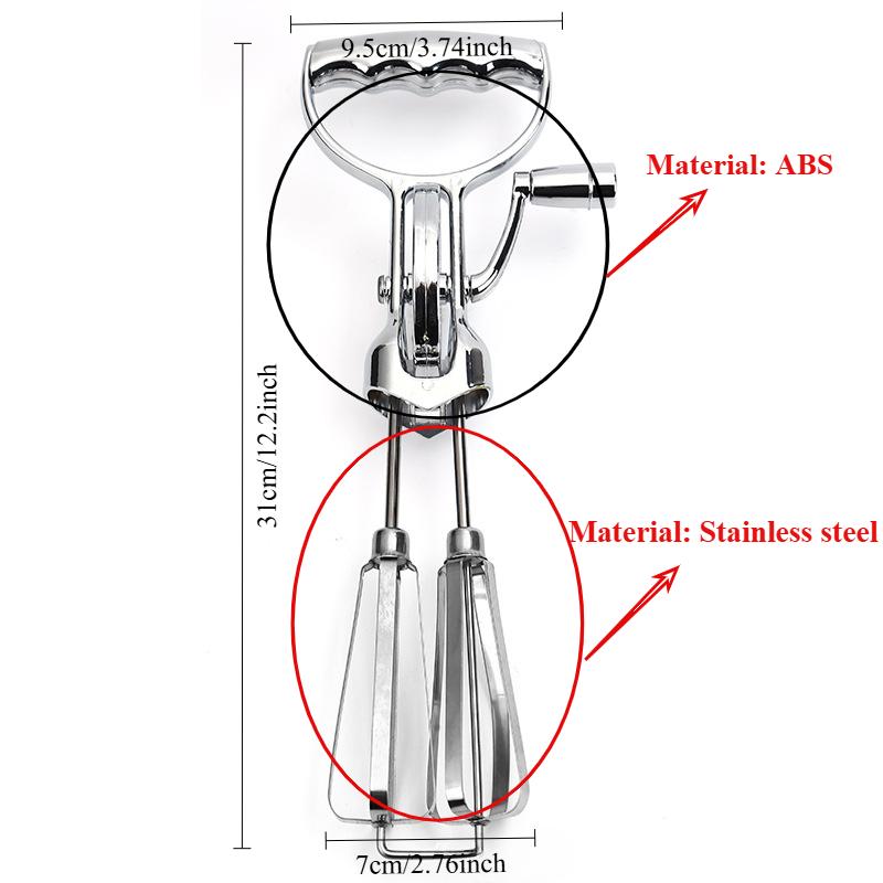 

Manual crank egg beater milk mixer cream and butter mixer whisking frother kitchen cooking tools and kitchen utensils