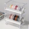 1pc Simple Transparent Tape Cutter, Washi Tape Organizer Storage Holder, Office Tape Dispenser Organizer. School & Teacher Supplies Back To School
