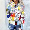 Womens Oversized Hooded Sweatshirt With Christmas Print 3D Digital Loose Fit Long Sleeve Casual Top