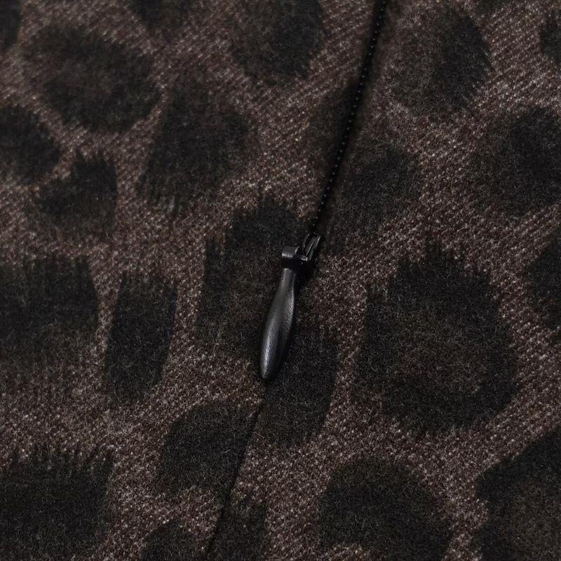 Za Export New Arrival Women's Clothing ZR Fashion Style Fashion All-Match Leopard Flocking a Version Crisp Long Skirt