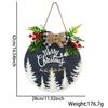 Joyful 28cm Wooden Christmas Door Plaque With Colorful Prints For Atmosphere Festive