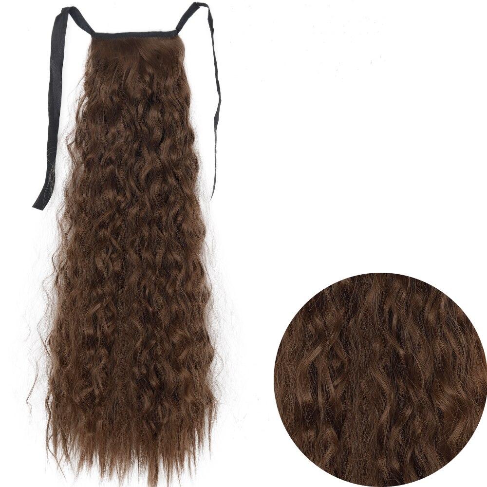 Women Long Wavy Hairpiece Synthetic Fiber Natural Wavy Cosplay Daily Wear Long Curly Wrap Around Ponytail Extension