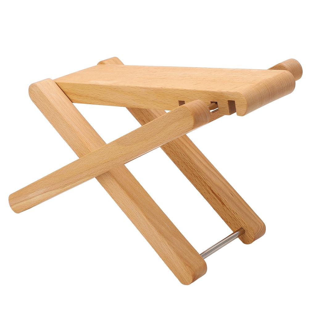 Gitarrenfußstütze Höhenverstellbar 4 Positionen Faltbar Massivholz Fußhocker für Auftritte