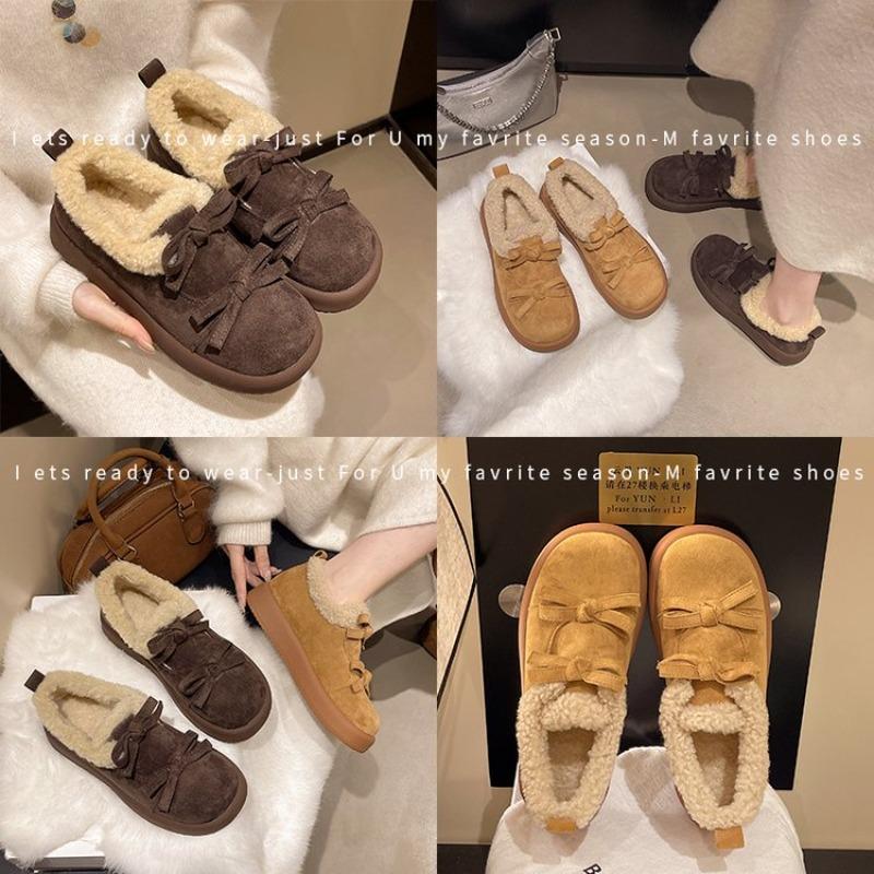 Fashion Retro Platform Velvet Warm Strappy Small Leather Shoes Round Toe Platform English Style Casual Cotton Shoes