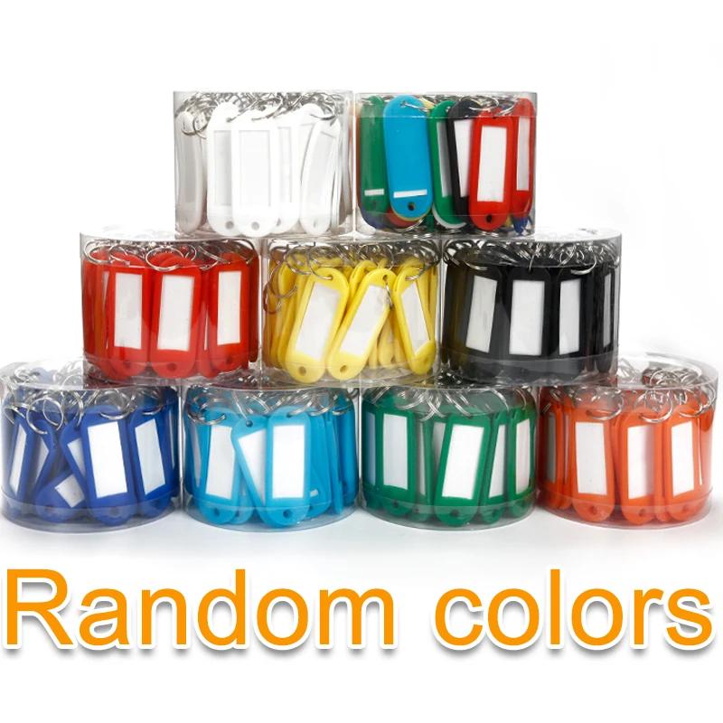 5-50pcs Multicolor Keychain Key Id Label Tags Luggage Id Tags El Number Classification Card Key Rings Keychain 5 Colors