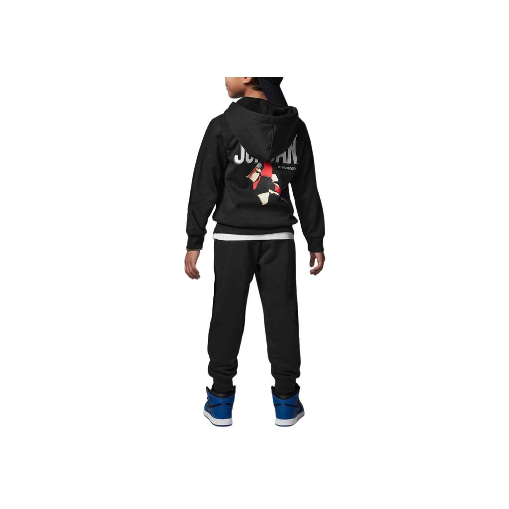 Jordan Hanorac cu fermoar și pantaloni lungi cu imprimeu logo, set sport casual pentru copii, seturi pentru copii, negru FJ5261-010