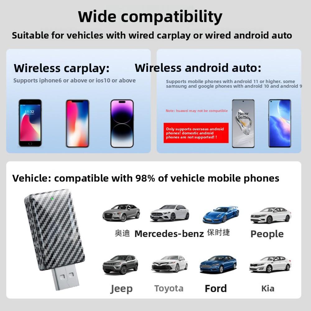 Wireless CarPlay Adapter Carbon Fiber Smart Box Convert Wired To Wireless for Seamless Car Connectivity