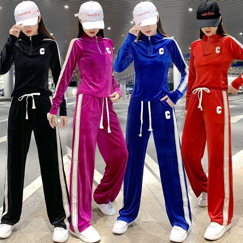 Square Dance Gold Velvet Suit Spring and Autumn New Team Gymnastics for Workout and Dance Clothes