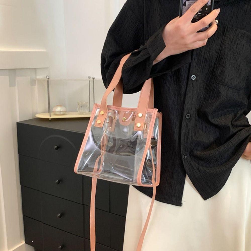 Storage Bag Women Handbag Jelly Bag Crossbody Bag Portable PVC Transparent Bag  Beach