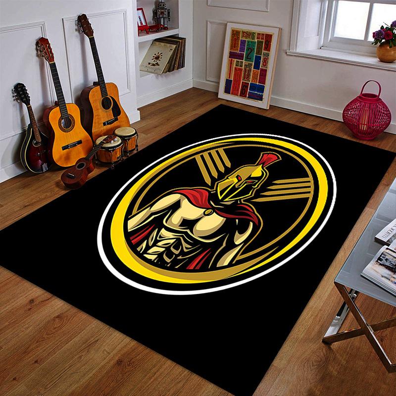 Spartan Warrior Emblem Design Patterned Carpet a Non Slip Rug Suitable for All Seasons and Any Setting, Gift