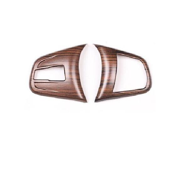 For BMW 2 Series Touring 2015- Wood Grain Steering Wheel Switch Cover Trim