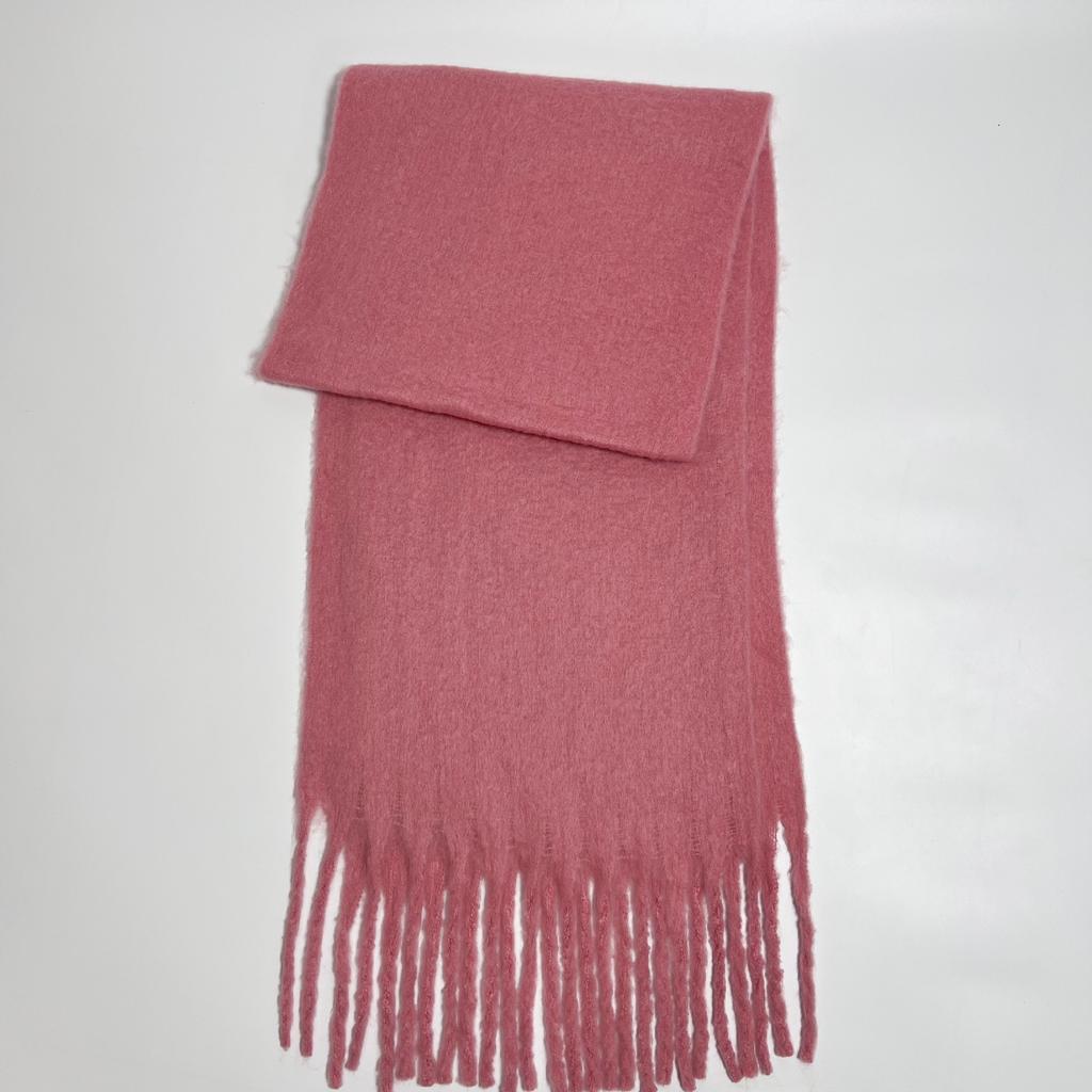 Versatile mohair solid color scarf women's winter thickening simple warmth enlarged shawl scarf