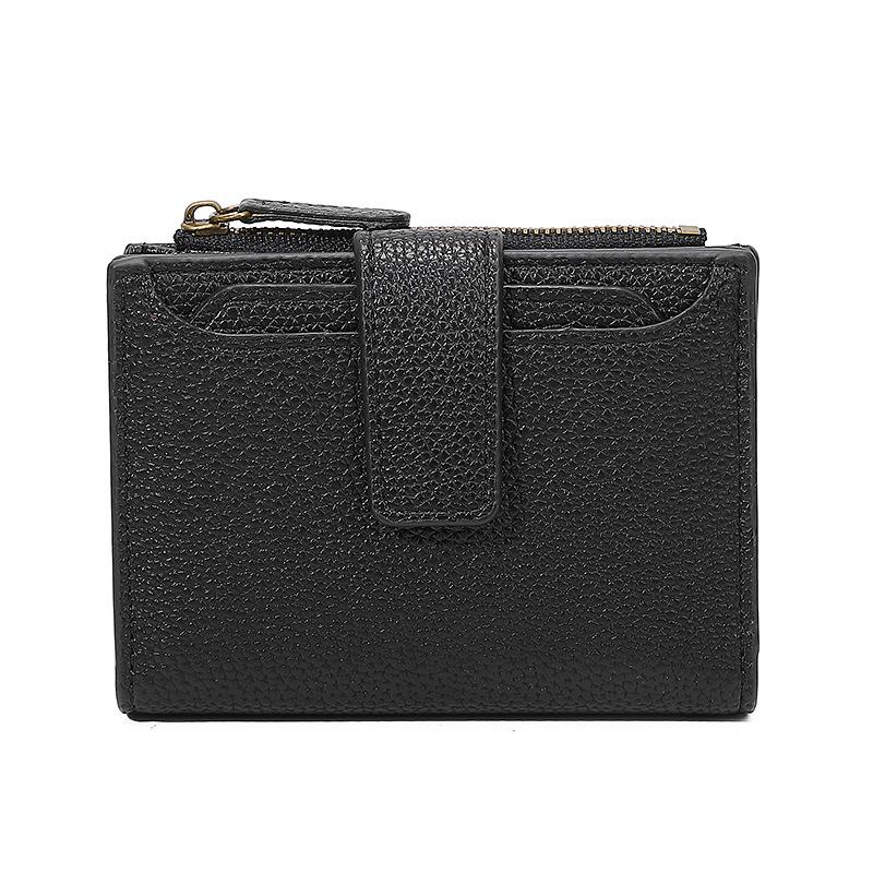 Hot-selling leather zipper change bag card bag integrated, simple anti-theft brush new women's wallet