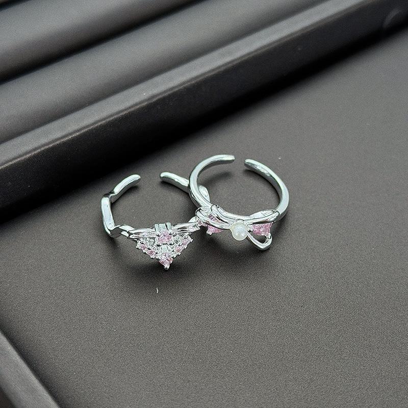 Light Luxury Niche High-End Butterfly Love Zir*****Pen Ring Temperament Full Of Diamonds Personality Super Fairy Stacked Ring Woman