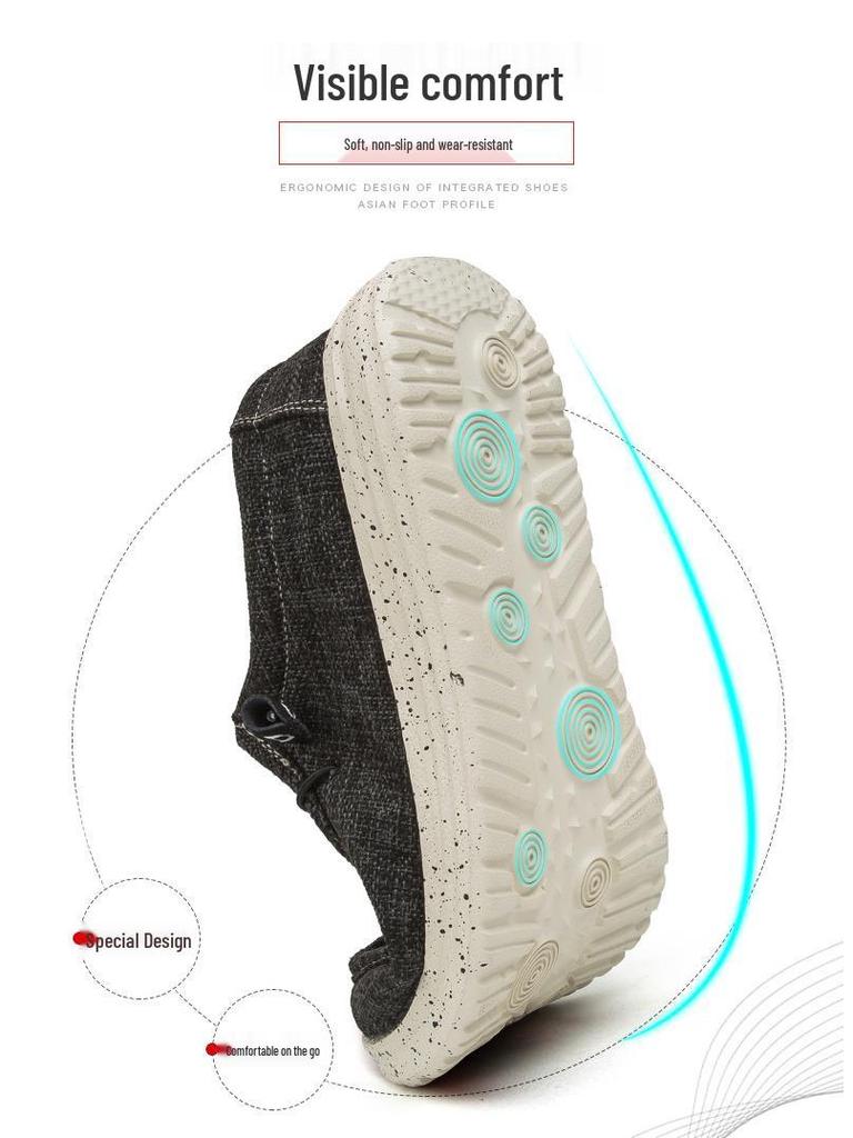 Trendiga herrloafers i canvas med slip-on-modell: Lediga skor i ett steg för par