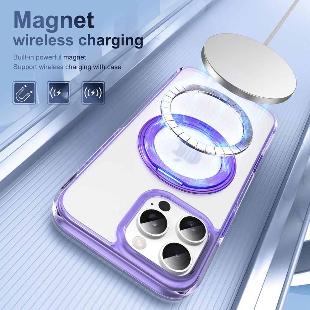 KEYSION Coque de protection pour iPhone 16 Pro Max 16 Plus avec bouton de contrôle tactile et anneau magnétique MagSafe 360, chargement sans fil, mat et transparent
