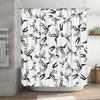 Spooky Skeleton Dinosaur Pattern Shower Curtain for Bathroom Decoration Black White 72x84 Inches