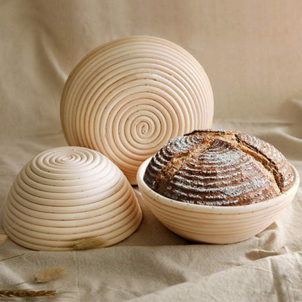 Bread Proofing Basket 9 Inch Round Bread Proofing Basket Box With Bread Linen Cloth For Professional Home Sourdough Bread Baking