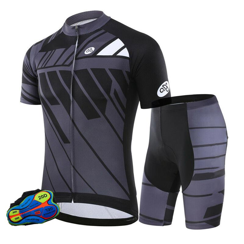 2026 Best Seller Summer Short Sleeve Cycling Suit Men's Top and Bottom Bib Shorts Kit Bike Jersey Set Cycling Clothing with Pocket