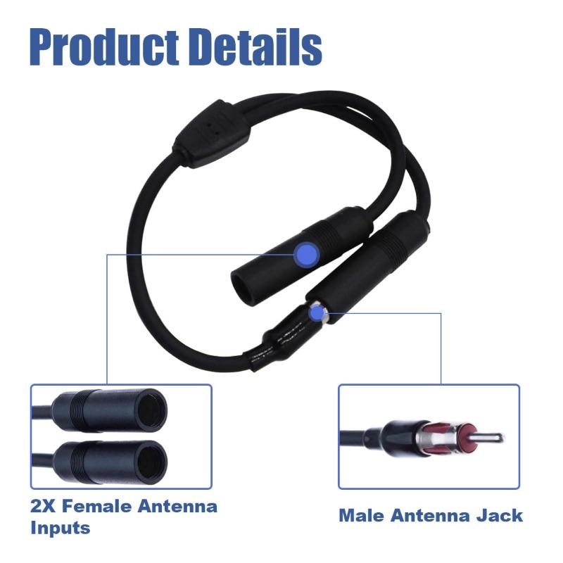 1pcs One Male and Two Female Are Used To Supply Car Antenna Cables, Car Antenna Adapters, Radio Antenna Extension Cords 2025 New