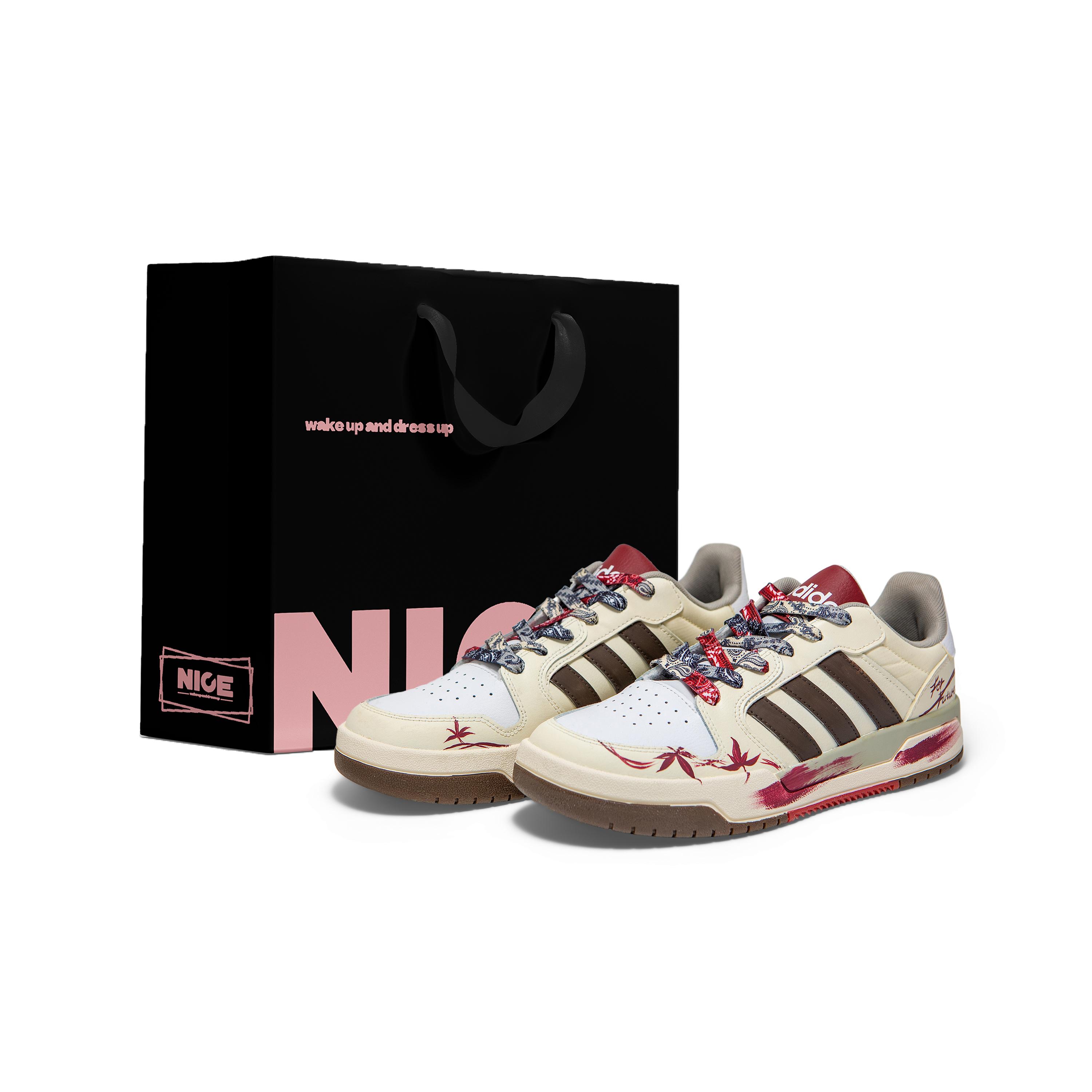 

Adidas Neo Entrap Abrasion Resistant Low top Skateboard Shoes Unisex Beige Red JQ3926(Team1326-SBOX) 40