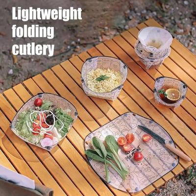Outdoor Ultra-light Folding Tableware, Portable Bowl, Dinner Plate, Coffee Funnel And Water Cup, Multi-purpose Tableware Set
