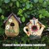 Wild Bird Nest Craft Decors Hanging Bird House For Outdoor Garden Yard Patios Decoration Weather Proof Bird Shelter