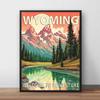 Montana Missouri New Jersey US States Scenery Poster Retro National Park Canvas Painting Wall Art Picture Living Room Home Decor