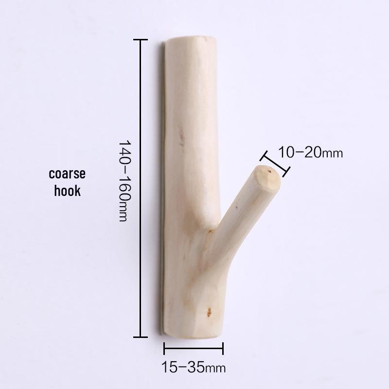 Nordic Retro Solid Wood Tree Branch Wall Hook for Pastoral Decor