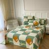 Checkered Pattern Bed Sheet Set Cotton Bed Sheets with Pillowcases Thickened Extra Soft Bedding Set Skin-friendly Breathable