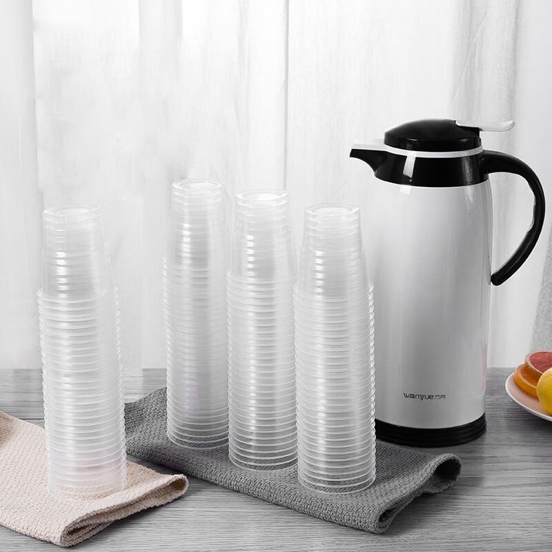 Zebian 230ml Thickened Transparent Disposable Plastic Cups, 500 Count